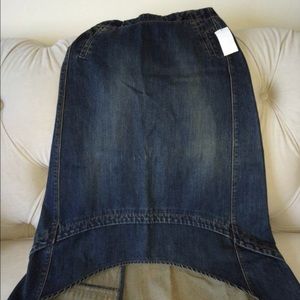 NWT Brand New Dark Blue Denim High-low Denim Skirt